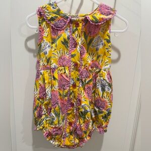 Charming Yellow Floral Kids Romper